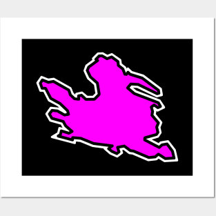 Mayne Island Silhouette in Pink Magenta - Simple Solid Colour - Mayne Island Posters and Art